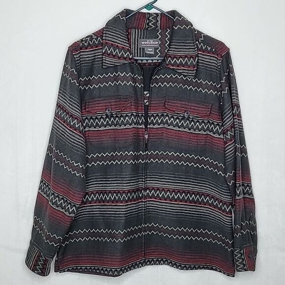 Woolrich Wool Southwestern Aztec Blanket Jacket Size Large - Picture 1 of 10